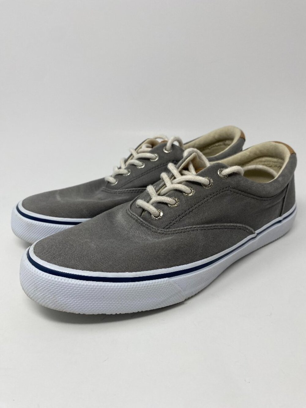 Sperry Top Sider Striper CVO Shoes Sneakers Mens 9M Gray Canvas 1048073